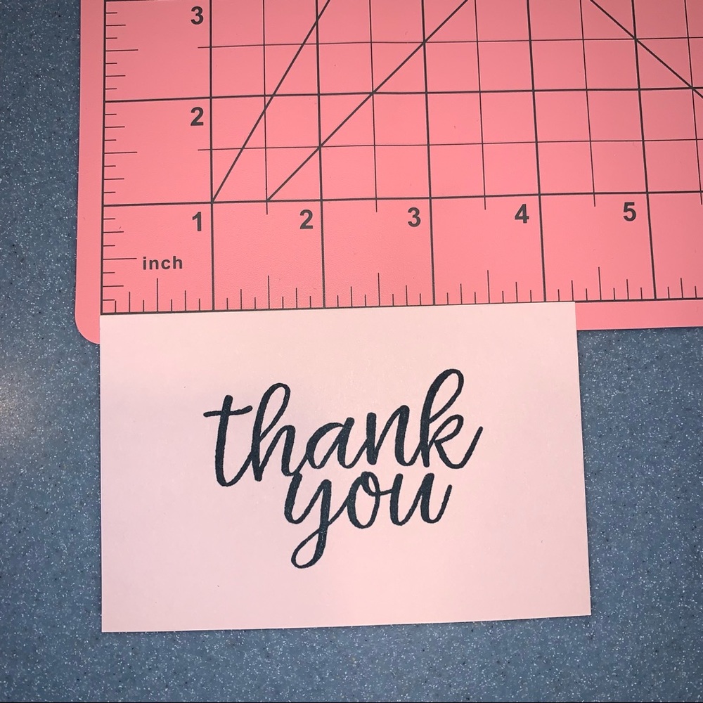 💕NEW! 20 Simple Pink Hand Stamped Thank You Cards - Picture 5 of 13